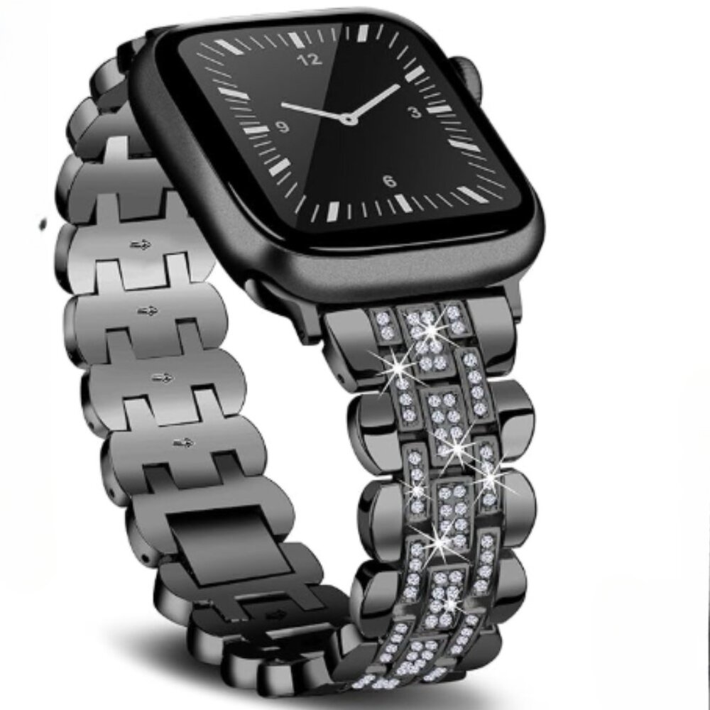NEW Black Rhinestone Apple Watch band - Picture 1 of 6